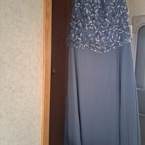 Chi Chi London Navy and Silver Maxi Dress